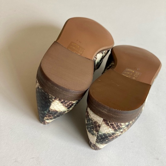 New Madewell Green Brown Beige Snake Skin Leather Loafers size 7.5 - Picture 11 of 13